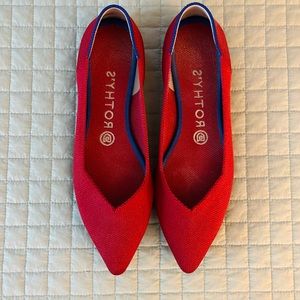 Rothy’s pointed toe Red Flats